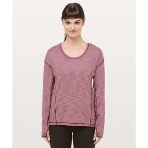 Lululemon Sweat Embrace Long Sleeve Heathered Misty Merlot Size Large